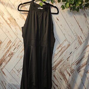 Women's Halter Sleeveless Pleated Layer Ruffle Hem Elegant Mini Dress